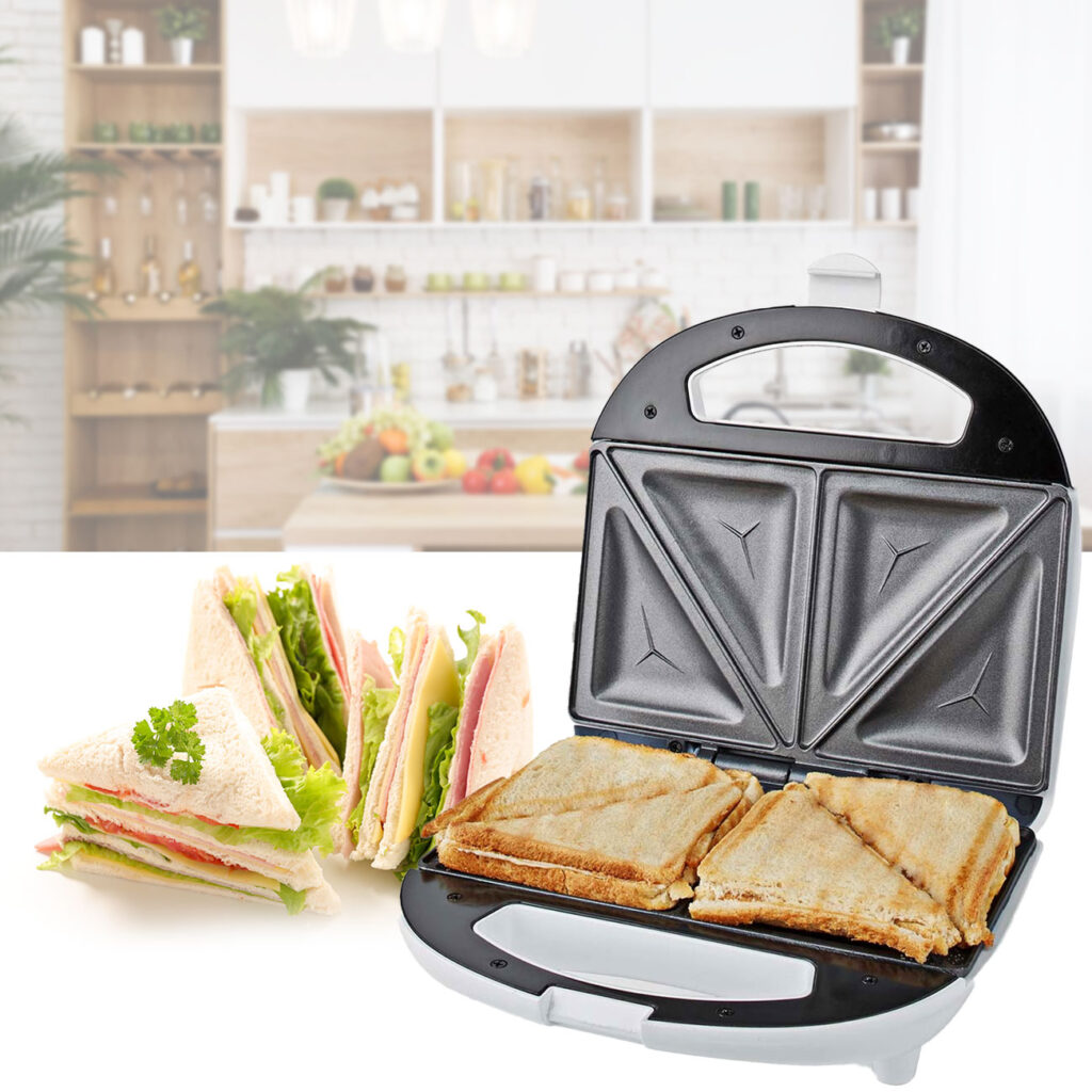 Sandwichmaker, 700 W, Sandwichtoaster mit automatischer Temperaturkontrolle, weiss Sandwichmaker, 700 W, Sandwichtoaster mit automatischer Temperaturkontrolle, weiss