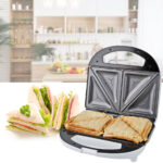Sandwichmaker, 700 W, Sandwichtoaster mit automatischer Temperaturkontrolle, weiss