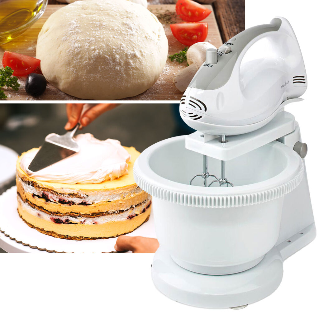 2in1 Küchenmaschine, Rührgerät und Knetmaschine, 2 l, Handmixer, 200 W