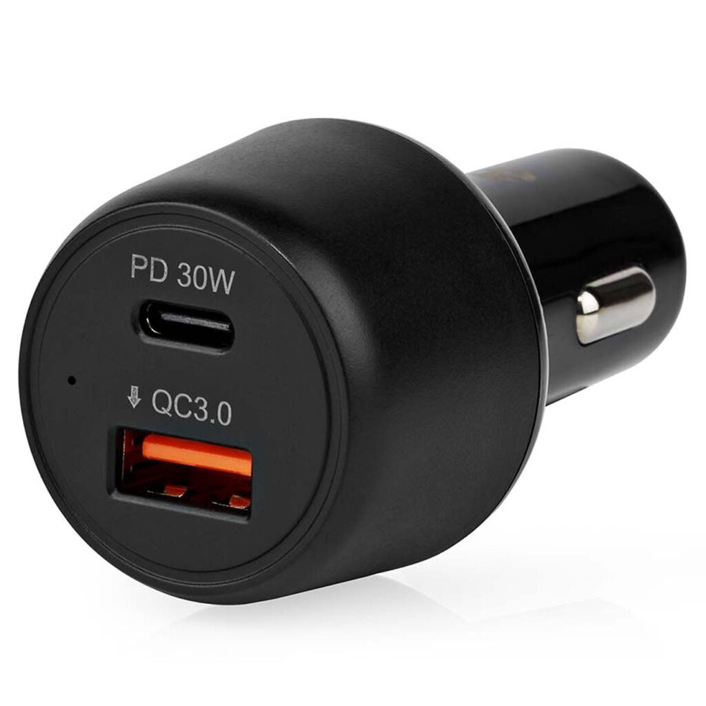 Kfz-USB-Ladegerät mit 2 Ports, für USB C und USB A Kfz-USB-Ladegerät mit 2 Ports, für USB C und USB A