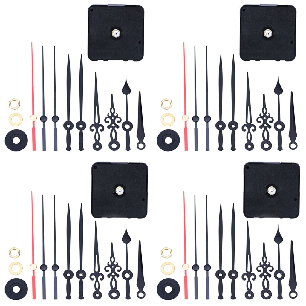 4er-Set Komplett Set aus Uhrwerk-Komplettset mit 3 verschiedenen Zeigersets 4er-Set Komplett Set aus Uhrwerk-Komplettset mit 3 verschiedenen Zeigersets