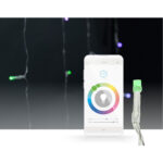 Farbige WLAN-Smart-Vorhang-Lichterkette, 180 LEDs, RGB, 7 Lichtmuster, IP65, 3 m