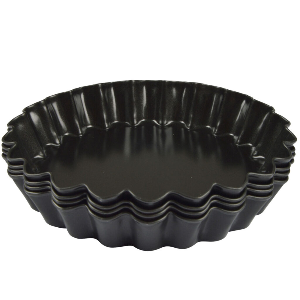 Mini Tortenform 4-Set, Ø 12 cm, Metall, schwarz