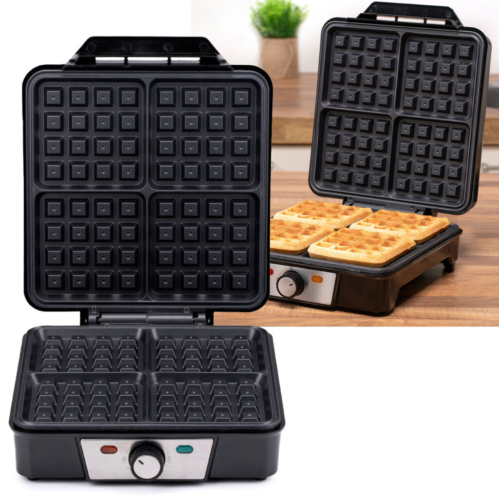 Waffeleisen für 4 Belgische-Waffeln, 1200 W