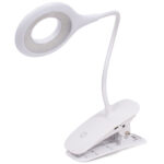Schreibtischlampe, weiss, 3 W, Bürolampe, mit Klemme