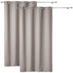 2er-Set Vorhang mit Ösen, 140 x 260 cm, Polyester, sand