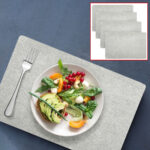 4er-Set Tischset aus Filz, hellgrau, rechteckiges Platzdeckchen, 45 x 30 cm