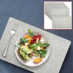 6er-Set Tischset aus Filz, hellgrau, rechteckiges Platzdeckchen, 45 x 30 cm