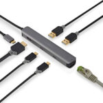 USB Multiport Adapter USB-C male auf HDMI, RJ45, 2x USB-A und 2x USB-C +PD3