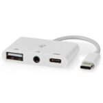 USB-C Hub, Multiport Adapter, USB-A, USB-C, 3,5-mm Audio, Dockingstation, 480 Mbit/s