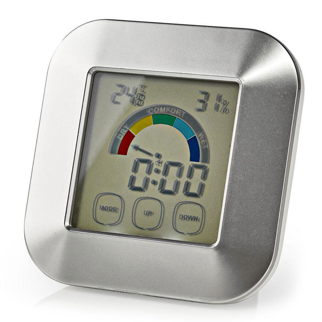 Thermo-Hygrometer und Uhr mit Timer
