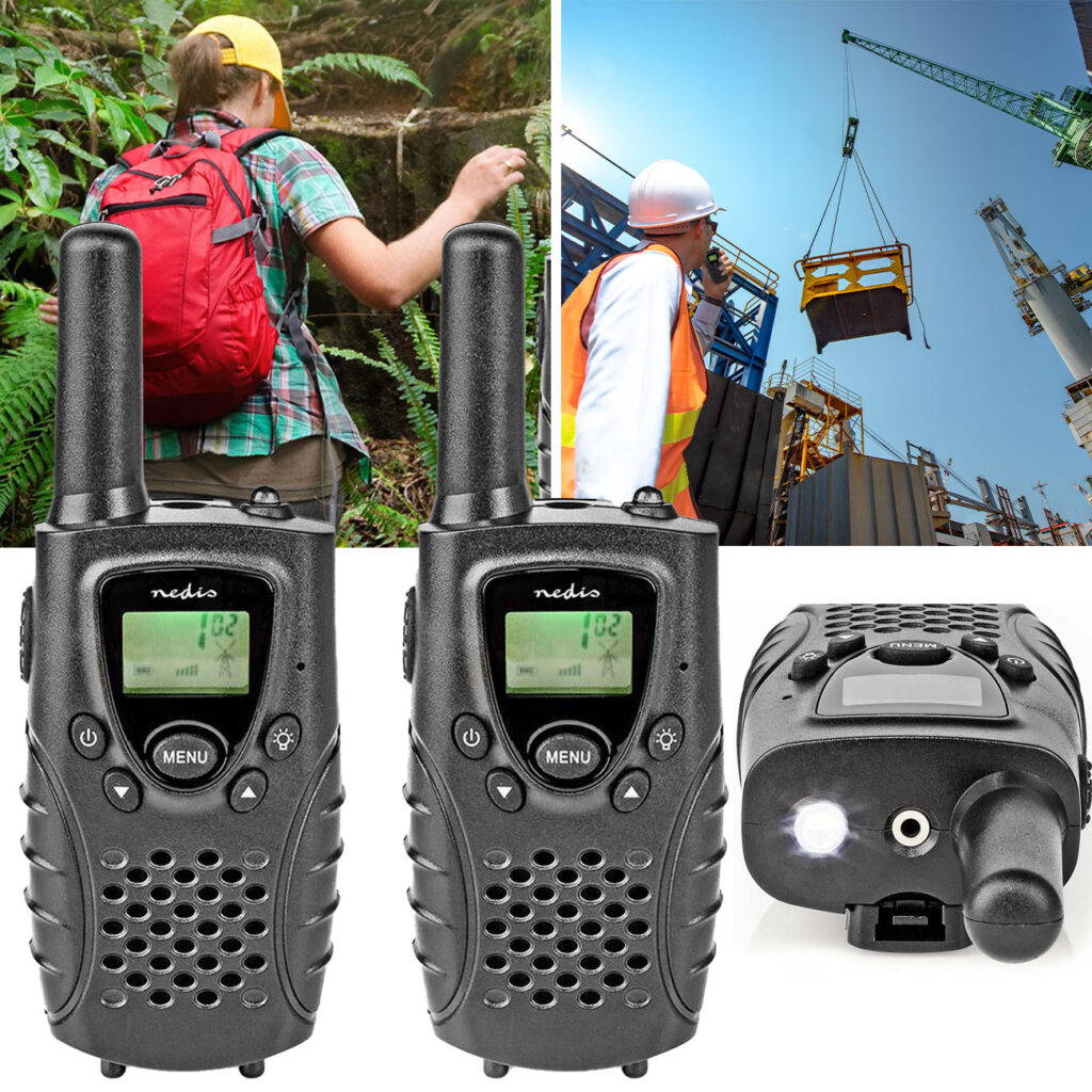 PMR-Funkgeräte im 2er Set, Reichweite 8 km, PTT / VOX, 8 Kanäle, Walkie-Talkie PMR-Funkgeräte im 2er Set, Reichweite 8 km, PTT / VOX, 8 Kanäle, Walkie-Talkie