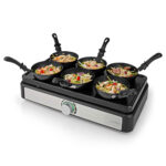 Elektrisches Party-Wok-Set mit Mini-Wok Pfannen für 6 Personen, 600 Watt