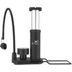 Fusspumpe mit Manometer, 6 verschiedene Aufsätze, Luftpumpe