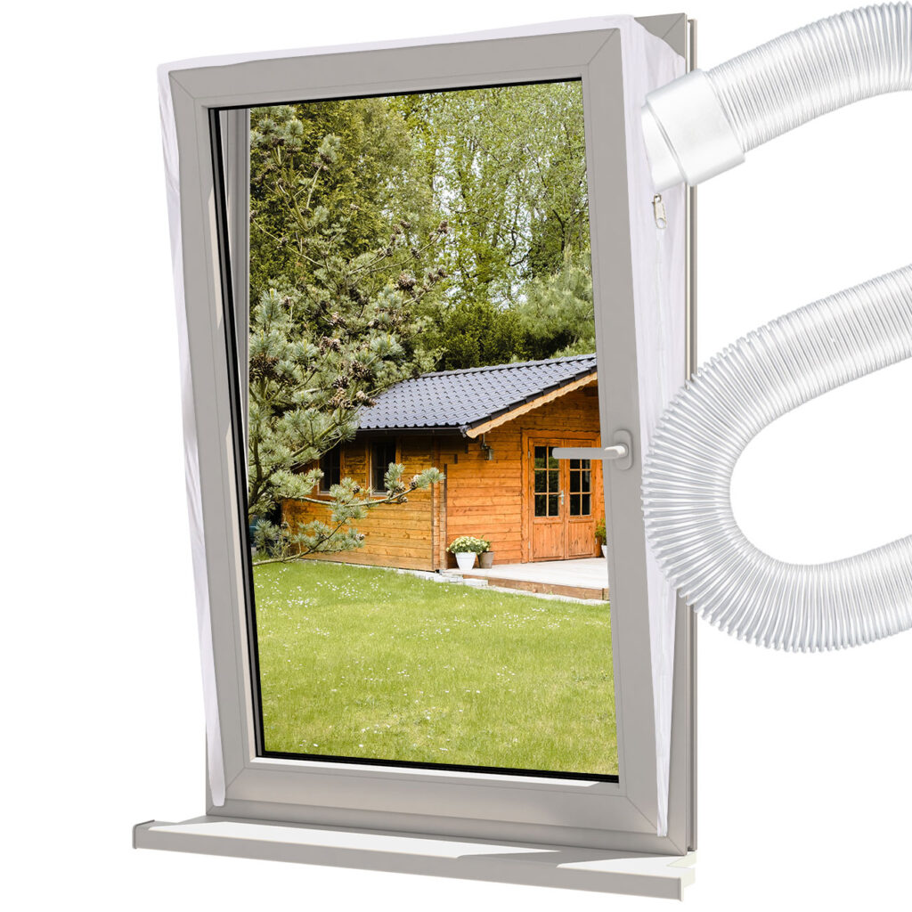 2er-Set Fenster-Abdichtung für mobile Klima-Geräte, Abluftschlauch Fensterabdichtung 2er-Set Fenster-Abdichtung für mobile Klima-Geräte, Abluftschlauch Fensterabdichtung