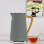 Design Wasserkocher, 360° drehbar, Soft Touch, 1.7 l, 2200 W, grau