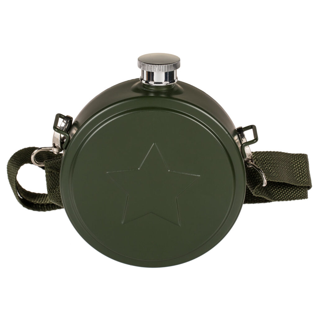 Feldflasche mit Schulterriemen, 530 ml, Militär Style Feldflasche mit Schulterriemen, 530 ml, Militär Style