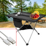 Solar-Campingtisch, faltbar, 20W, USB-A, USB-C, 60,8 x  40,5 cm