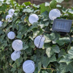 LED-Lichterkette, Solar, warmweiss, mit 20 weissen Lampions, L 3,8 m