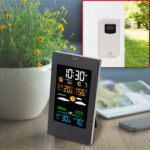 Wetterstation mit LCD Farbdisplay, Funk-Aussensensor, Wecker und USB-Ladeport