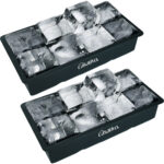 2er-Set XXL Silikon Eiswürfelform 8-Fach, 5 x 5 cm, für 1 Liter