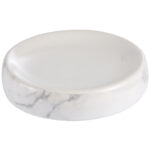 Seifenschale, Keramik mit Marmor-Look, 11 x 2,5 cm
