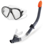 Taucherbrille und Schnorchel, Tauch-Set, schwarz-weiss