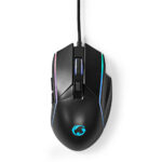 Gaming Maus mit Kabel, schwarz, 6 Tasten, LED-Beleuchtung