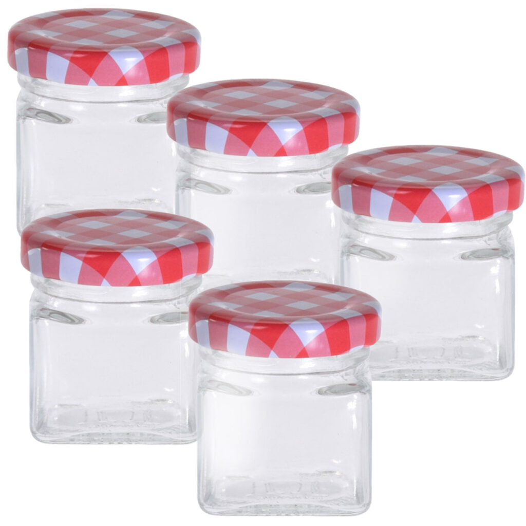 Vorratsglas, 5er Set, Marmeladenglas, 50 ml