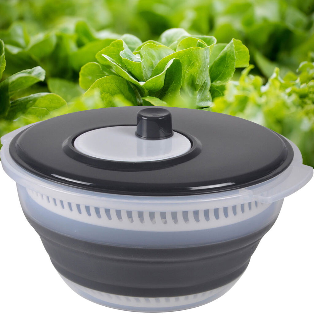 Faltbare Salatschleuder mit Kurbel, Ø 30 x 15 cm