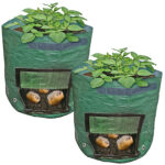 2er-Set Pflanzsack mit Erntefenster, 43 Liter, Ø 35 x H 45 cm
