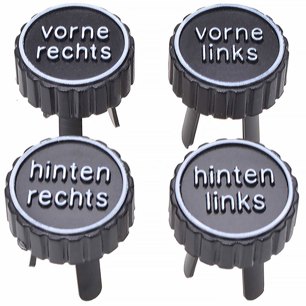 4tlg Reifenmarkierer für den Reifenwechsel, Ø 26 x 31 mm 4tlg Reifenmarkierer für den Reifenwechsel, Ø 26 x 31 mm