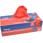Mikrofasertücher-Box, 30 Tücher, 30 x 30 cm, rot
