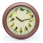 Vogelstimmen-Uhr mit Originalgesang von 12 Singvögeln, 33 x 33 cm