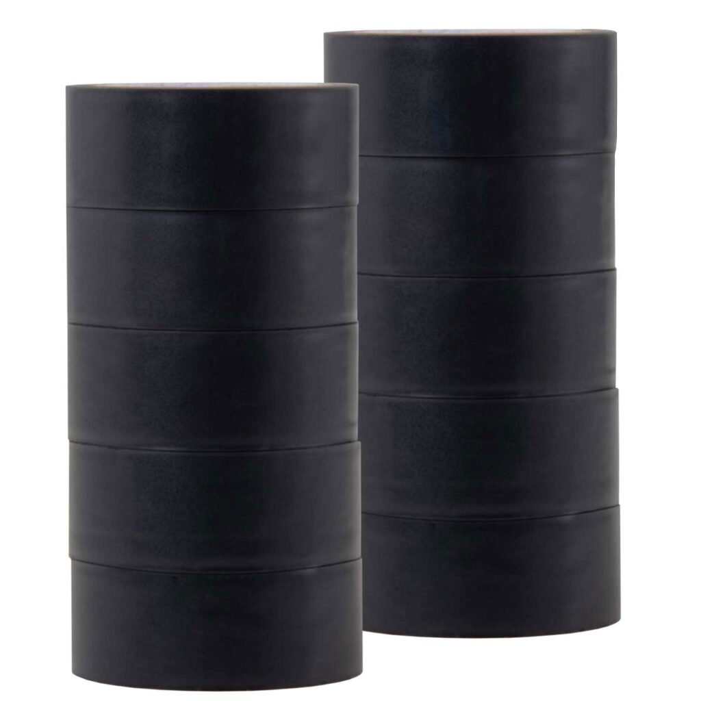 10 Rollen PVC-Klebeband schwarz, 4.5 m x 18 mm