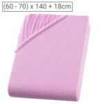 Kinder Qualitäts-Jersey Fixleintuch, 100% Baumwolle, rosa, 70 x 140 cm