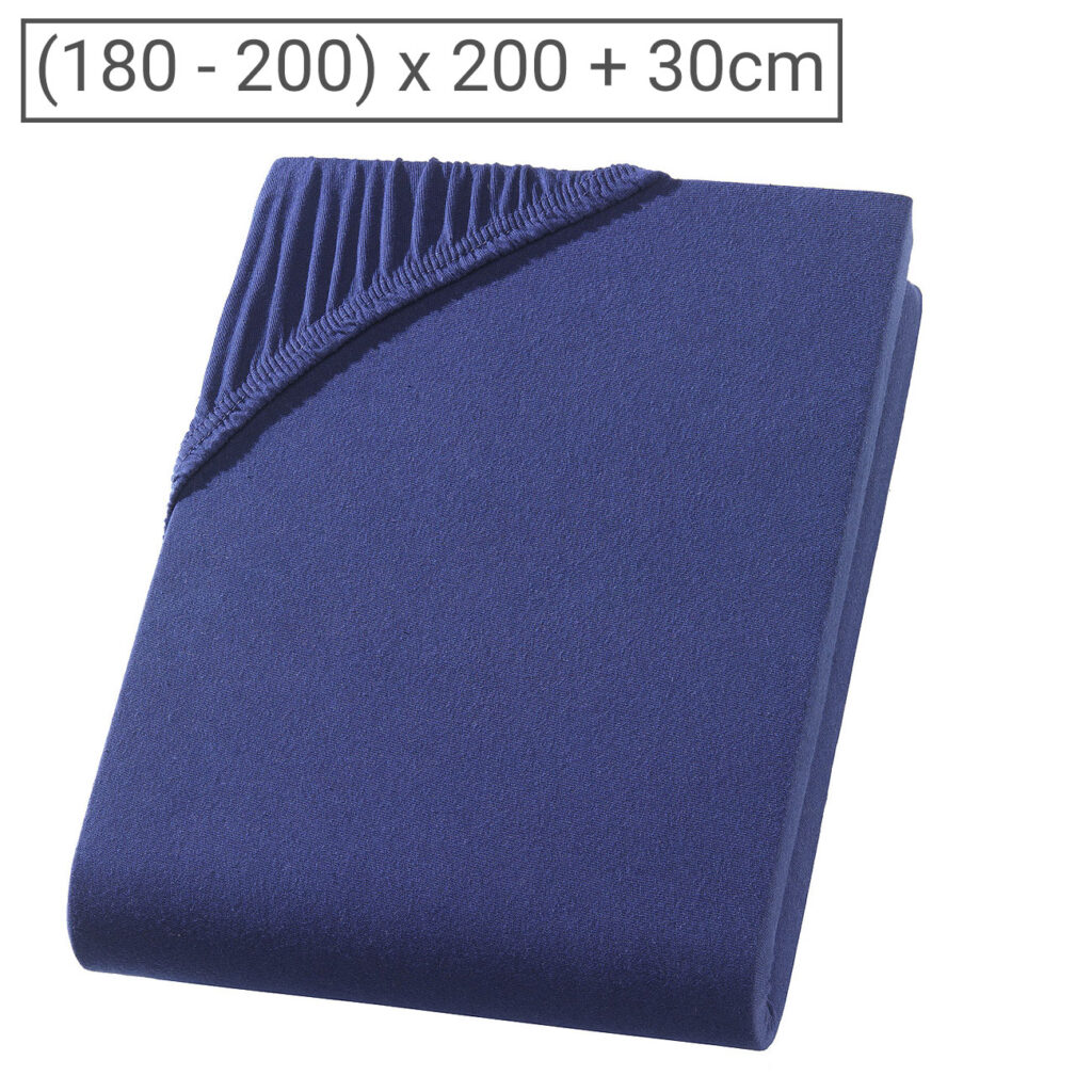 Übergrösse Qualitäts-Jersey Fixleintuch, 100% Baumwolle, marine, 200 x 200 cm Übergrösse Qualitäts-Jersey Fixleintuch, 100% Baumwolle, marine, 200 x 200 cm