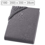 Übergrösse Qualitäts-Jersey Fixleintuch, 100% Baumwolle, anthrazit, 200 x 200 cm