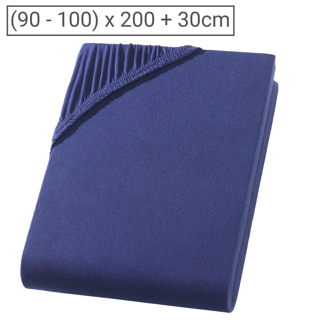 Einzelbett Premium Qualitäts-Jersey Fixleintuch, 100% Baumwolle, marine, 100 x 200 cm Einzelbett Premium Qualitäts-Jersey Fixleintuch, 100% Baumwolle, marine, 100 x 200 cm