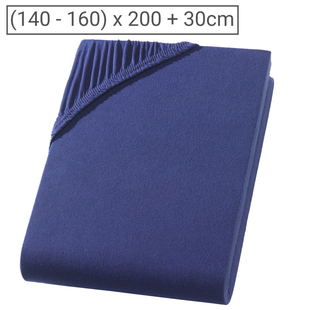 Doppelbett Premium Qualitäts-Jersey Fixleintuch, 100% Baumwolle, marine, 160 x 200 cm Doppelbett Premium Qualitäts-Jersey Fixleintuch, 100% Baumwolle, marine, 160 x 200 cm