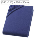 Doppelbett Premium Qualitäts-Jersey Fixleintuch, 100% Baumwolle, marine, 160 x 200 cm