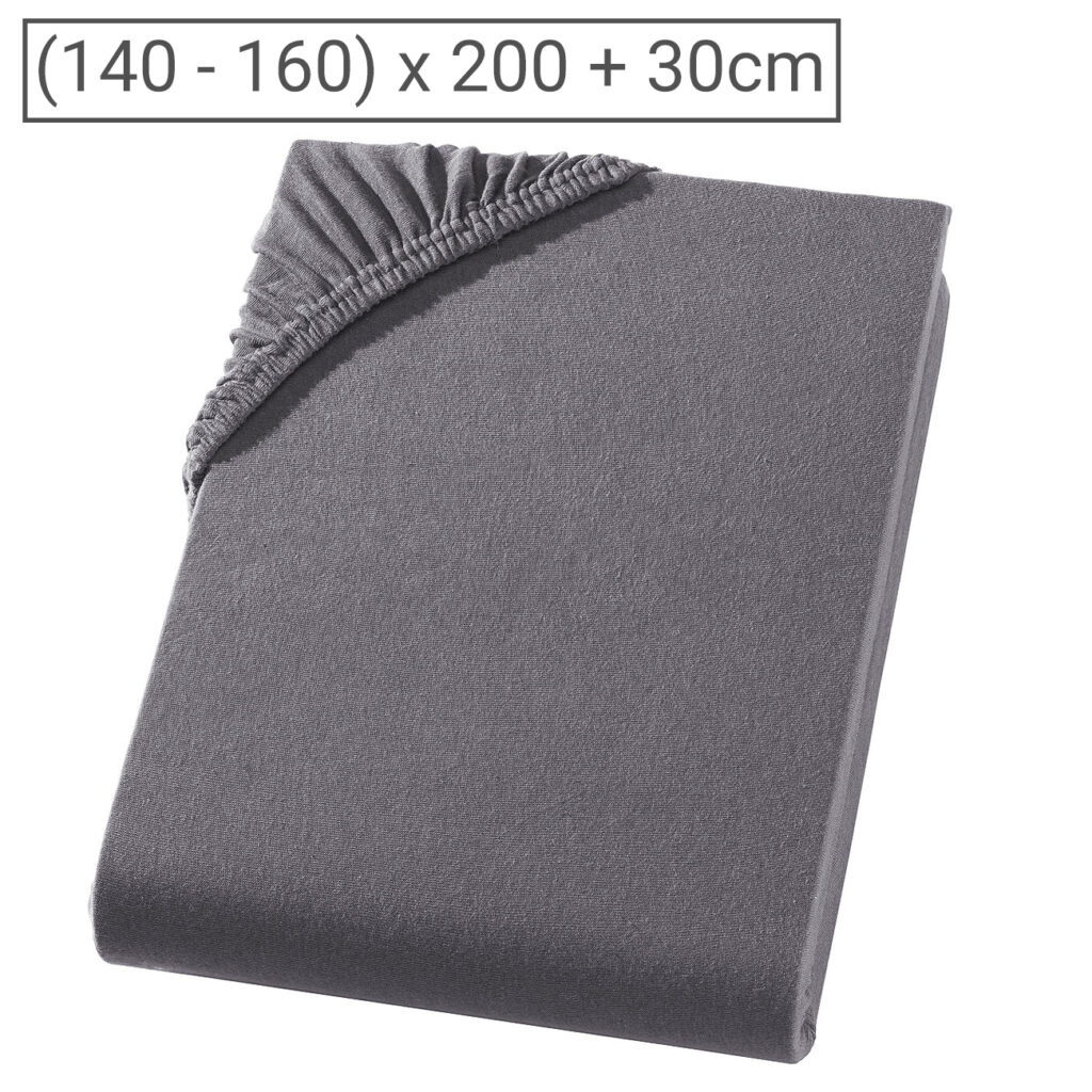 Doppelbett Premium Qualitäts-Jersey Fixleintuch, 100% Baumwolle, anthrazit, 160 x 200 cm Doppelbett Premium Qualitäts-Jersey Fixleintuch, 100% Baumwolle, anthrazit, 160 x 200 cm