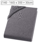 Doppelbett Premium Qualitäts-Jersey Fixleintuch, 100% Baumwolle, anthrazit, 160 x 200 cm