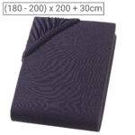 Übergrösse Premium Qualitäts-Jersey Fixleintuch, 100% Baumwolle, schwarz, 200 x 200 cm