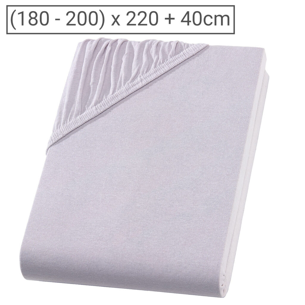 Wasserbett Premium Qualitäts-Jersey Fixleintuch, 100% Baumwolle, silber, 200 x 220 cm Wasserbett Premium Qualitäts-Jersey Fixleintuch, 100% Baumwolle, silber, 200 x 220 cm
