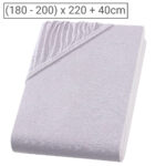Wasserbett Premium Qualitäts-Jersey Fixleintuch, 100% Baumwolle, silber, 200 x 220 cm
