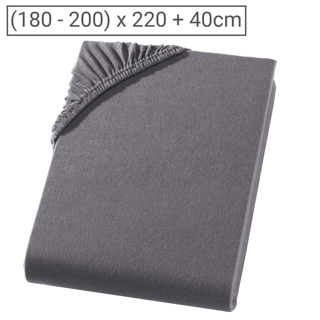 Wasserbett Premium Qualitäts-Jersey Fixleintuch, 100% Baumwolle, anthrazit, 200 x 220 cm Wasserbett Premium Qualitäts-Jersey Fixleintuch, 100% Baumwolle, anthrazit, 200 x 220 cm