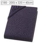Wasserbett Premium Qualitäts-Jersey Fixleintuch, 100% Baumwolle, schwarz, 200 x 220 cm