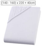 Wasserbett Premium Qualitäts-Jersey Fixleintuch, 100% Baumwolle, weiss, 160 x 220 cm