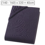 Wasserbett Premium Qualitäts-Jersey Fixleintuch, 100% Baumwolle, schwarz, 160 x 220 cm